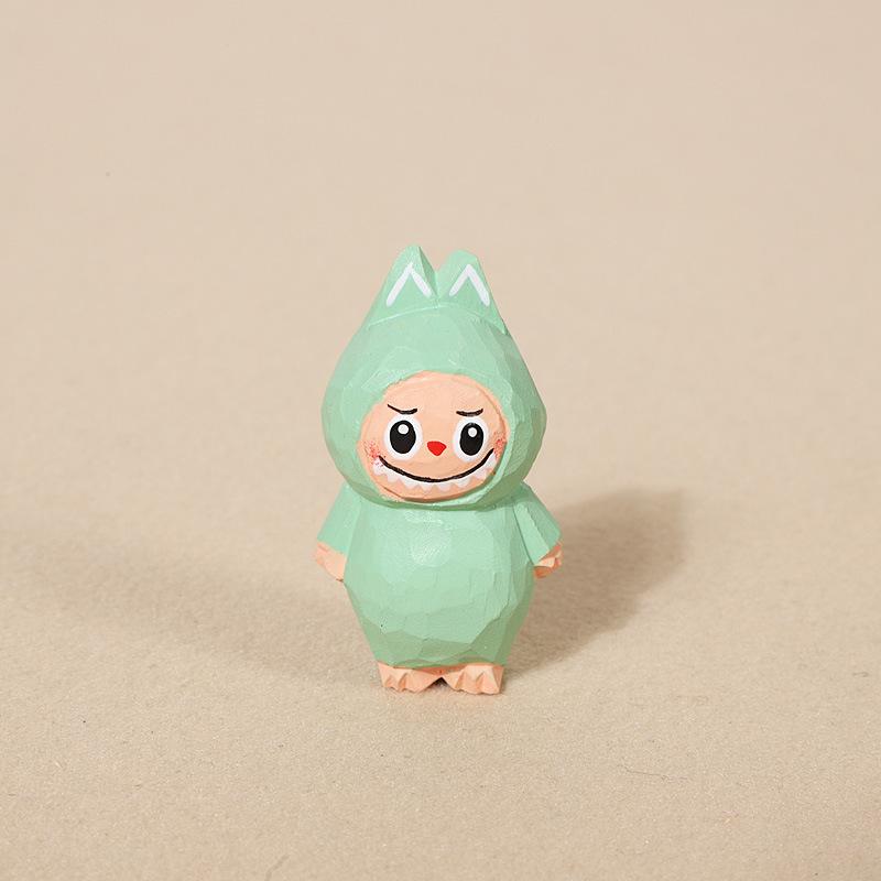 Handmade Wood Carving Rabub Car Keychain Pendant Female Cute Cartoon Bag Accessories