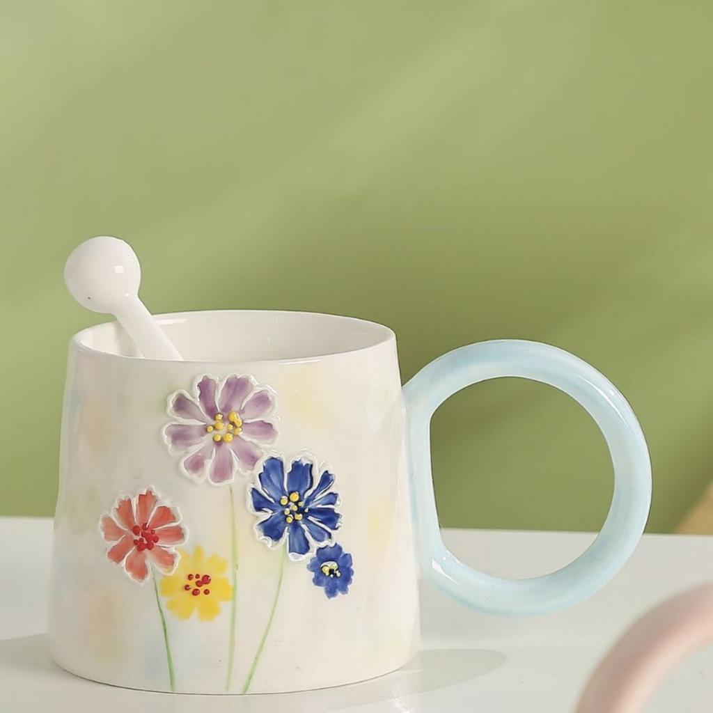 Japanese Hand Painted Flower Ceramic Cup Creative Mug High Value Water Cup Coffee Cup Gift Souvenir Cup