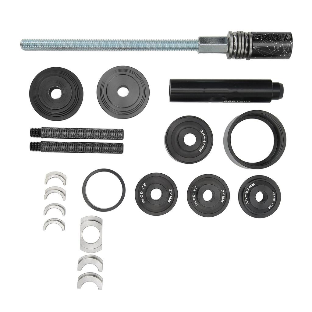 LeBycle Bike Bottom Bracket Install and Removal Tool Kit Aluminum Alloy Press In Center Shaft Bearing Tool Stay Bar Nut