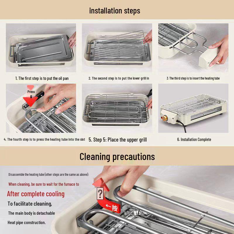 Multifunctional Smokeless Electric BBQ Grill & Baking Pan