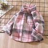 Unisex Retro Plaid Long Sleeve Shirt/Cardigan with Lapel for Kids