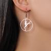 Cazador Gymnast Hoop Earrings for Women Stainless Steel Gymnastics Pendant Drop Earrings Birthday Gift Jewelry 2026 Trendy