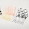 Magazine Holder Book Stand with 3 Vertical Compartments Hollow Design Rustproof Storage Rack Office Desk Organizer