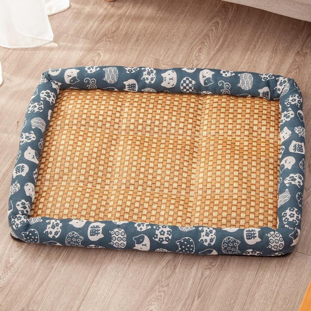 

Pet Summer Mat Dog Cooling Sofa Breathable Pad Moistureproof Rattan Wear Cat Mat S-40x30cm