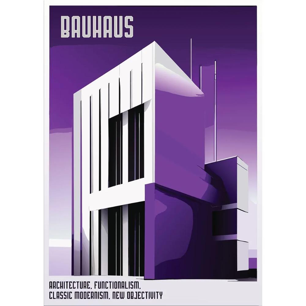 Bauhaus Moderne Architektur Poster Linien und Minimalistische Architekten Drucke Leinwand Malerei Wandkunst Bild Heim Wohnzimmer Dekor