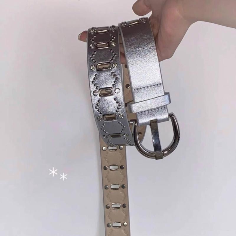 Sparkling Rhinestones Decors Punk Belt Adjustable Waist Strap For Jeans Pants And Dresses Hiphop Dancing Waist Band