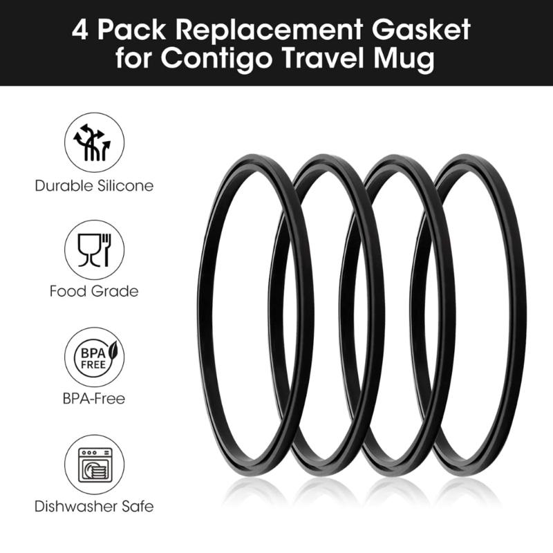 8 Silicone Leak Proof Seal Rings for Insulated Cups Silicone Seals for Travel Mugs Durable Sealing Rings Pad Fasteners