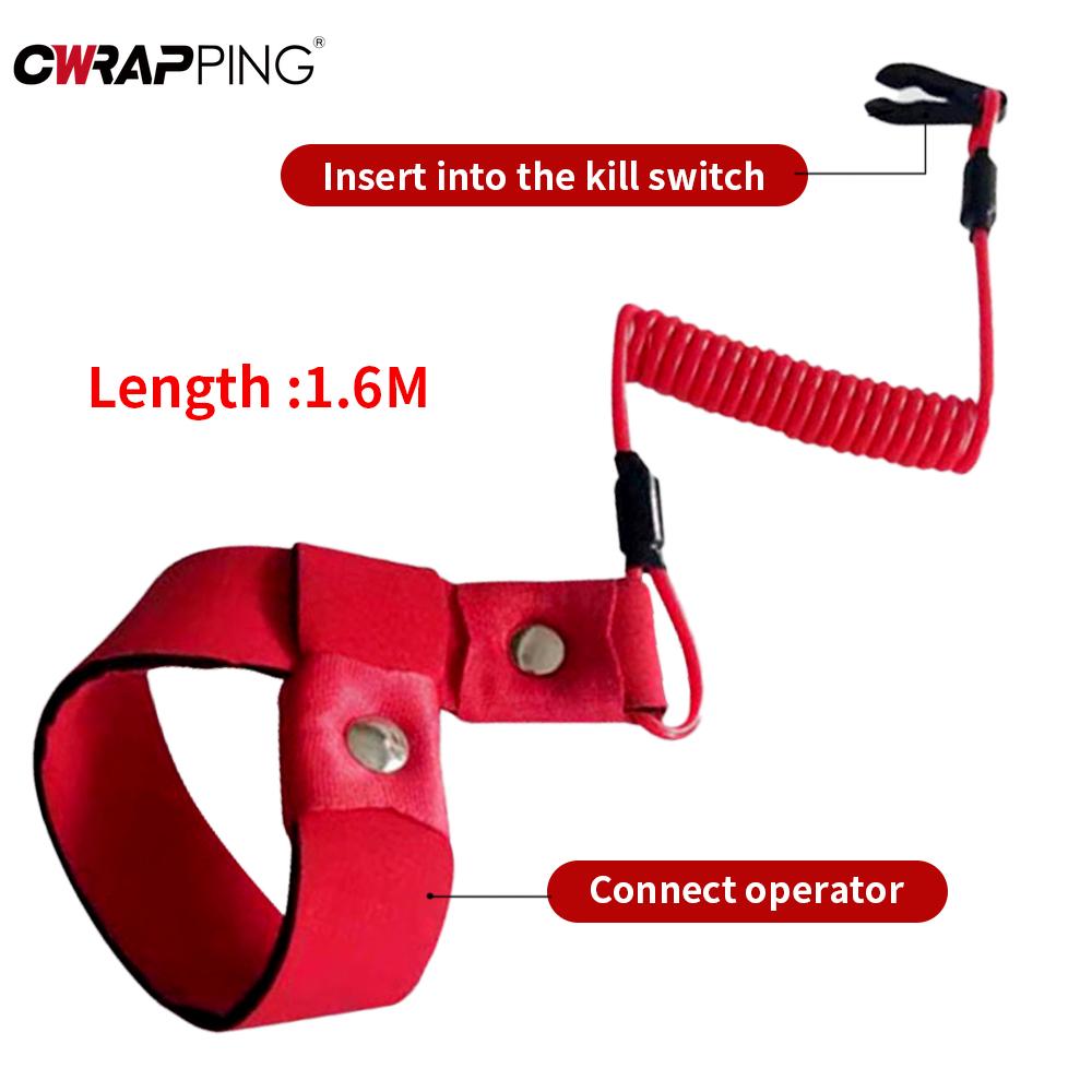 Motorboat Engine Emergency Stop Band Cord Rope Key Floating Safety Wrist Lanyard Jet Ski Wave Runner for Motorcycle Accessories