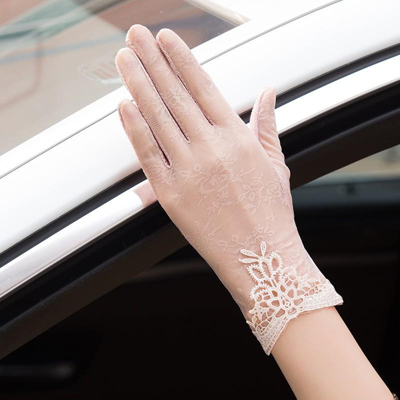 Women's Lace Flower Sun Protection Driving Gloves - Breathable, Lightweight, Touchscreen-Compatible for Outdoor Cycling