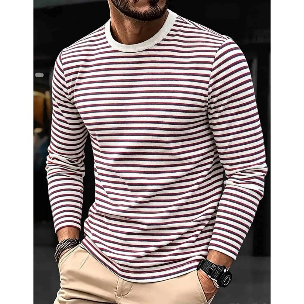 Spring Autumn Fashion Comfortable Loose Soft Casual Versatile Round Neck Long Sleeve T-shirt Creative Fun Animal Geometry 3D Printed Men's T-shirt