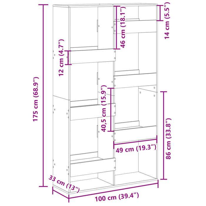 VidaXL Cloison de séparation chêne sonoma 100x33x175cm bois ingénierie 3309575