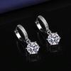 Aishang Tassel Imitation Zircon Six-Claw Two-Carat Earrings Femininity Ear Buckle Earrings