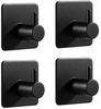 4X Self-Adhesive Hanger Hook For Towel Black