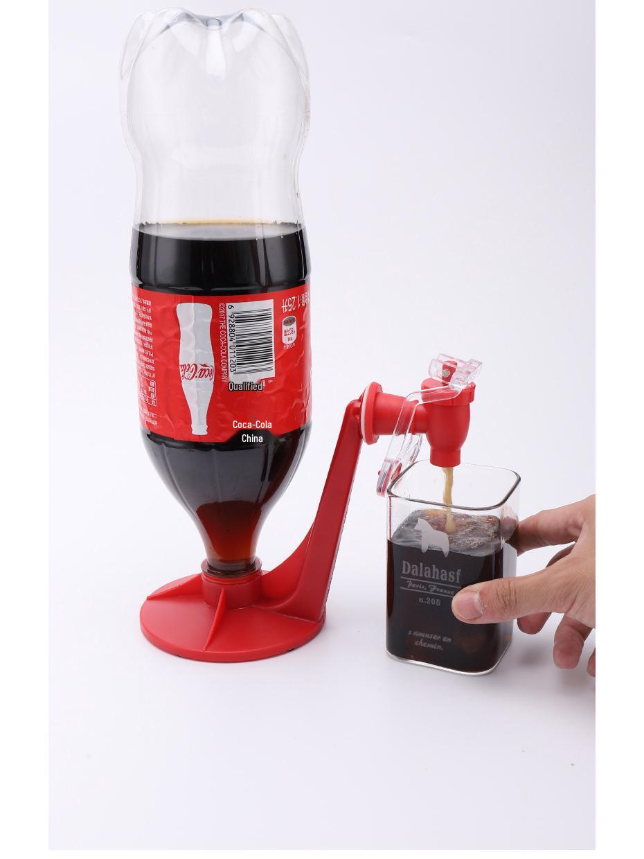 

Креативный ручной пресс второго поколения, перевернутый диспенсер для напитков в виде бутылки колы для газированных напитков 1st Gen Standard Package красный