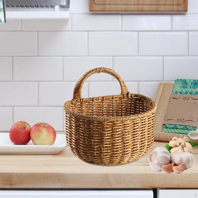 Multifunctional Wall Hanging Baskets Storage Decorative Basket Bin Plants Holder with Handle Kitchen
