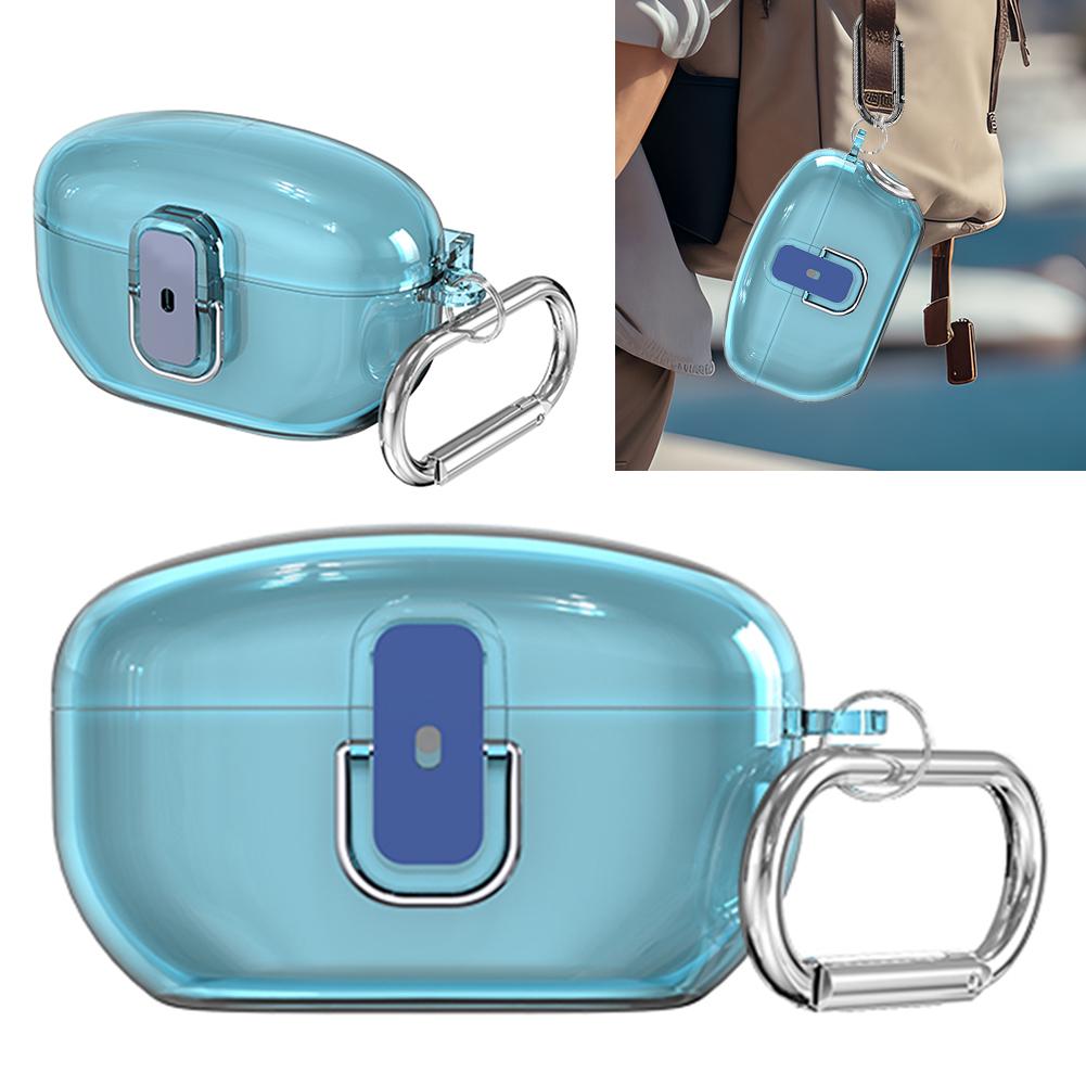 Secure Lock Husă transparentă, rezistentă la șocuri, pentru PC, carcasă rigidă de protecție, anti-cădere cu carabinier pentru Sony WF-1000XM5(2025)