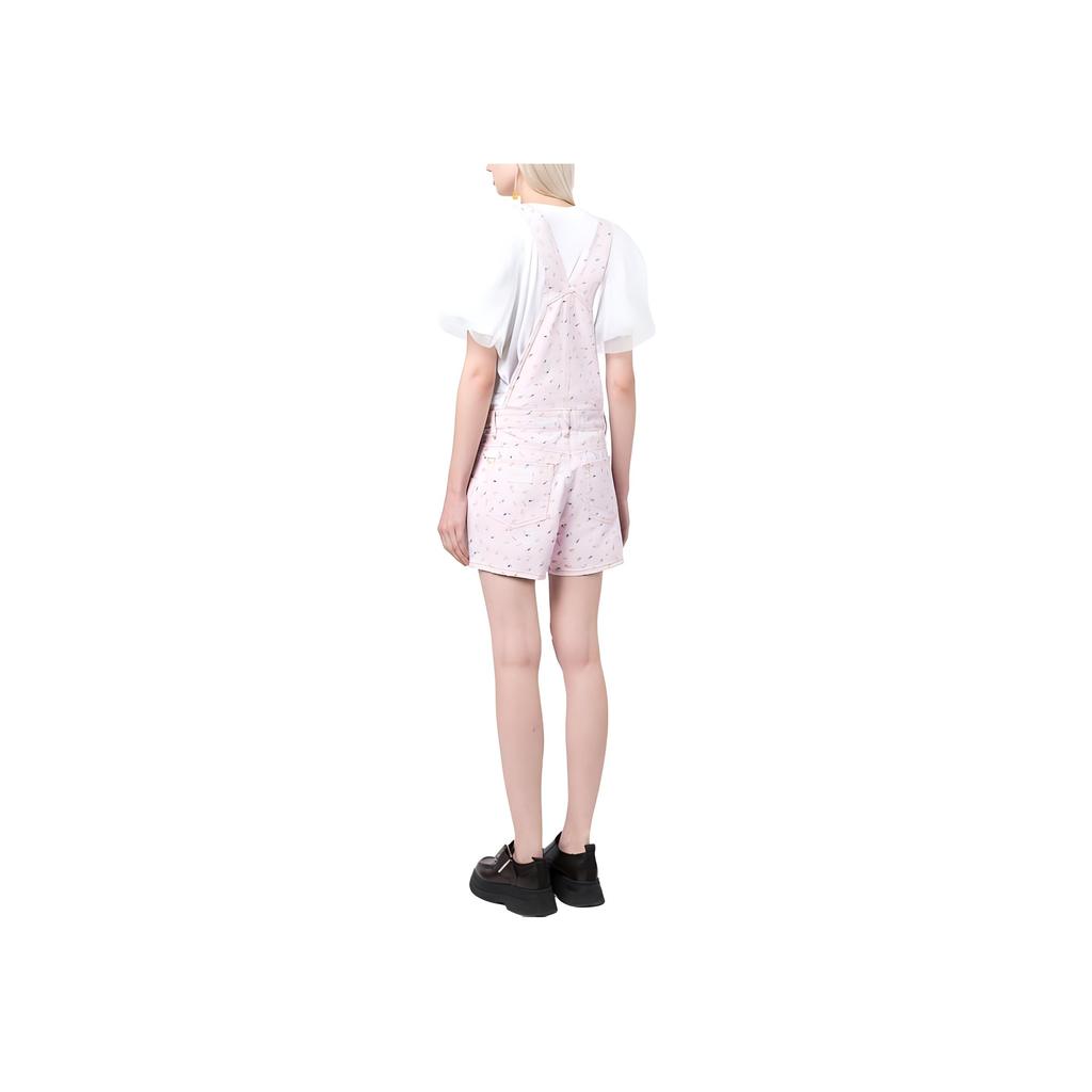 Ganni Floral Print Short Overalls Women overalls Light-Pink J1214