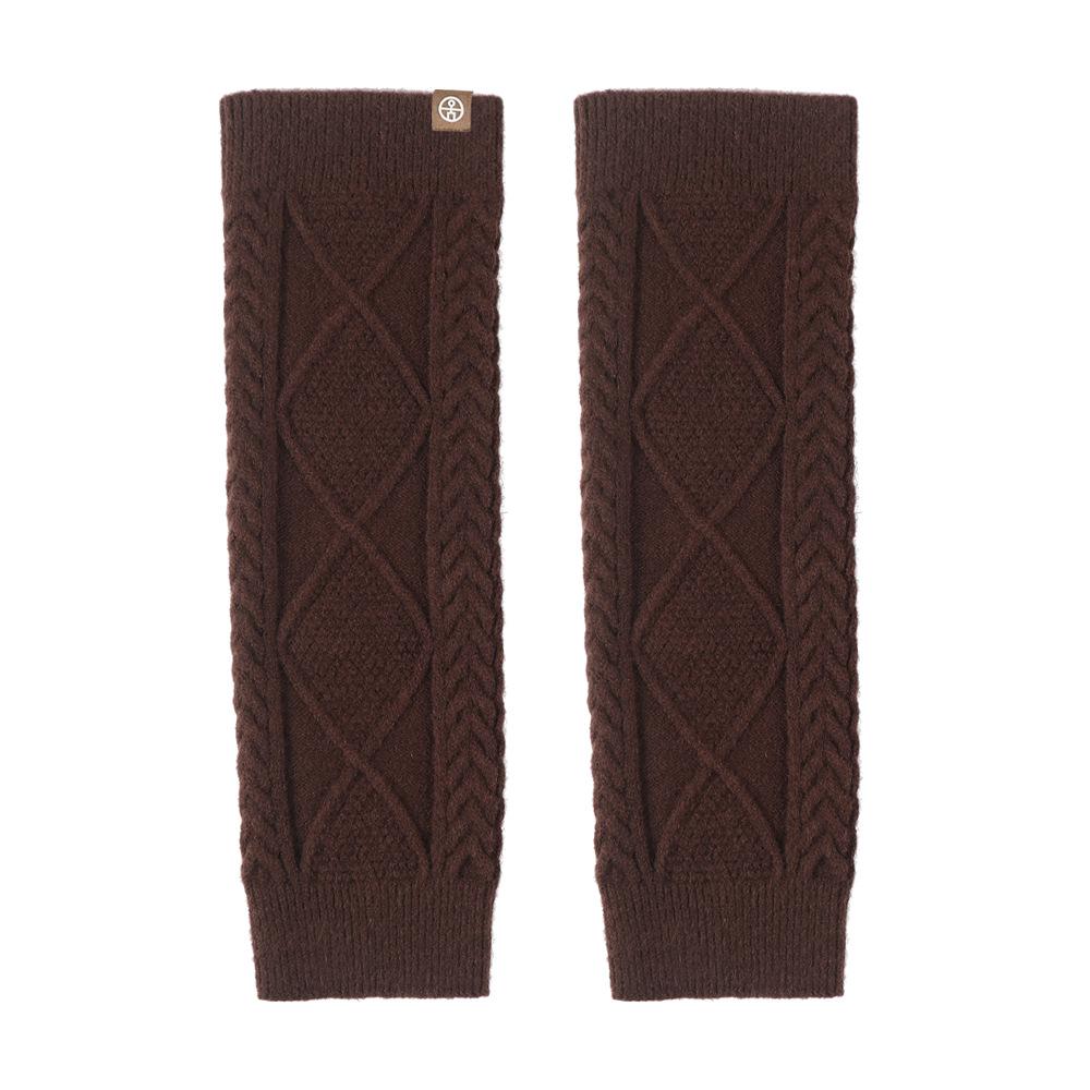 

Women s Solid Color Argyle Cable Knit Knee-High Leg Warmers - Thickened for Autumn and Winter One Size