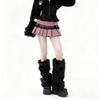 y2k Plush thickened warm leg warmers for autumn and winter, faux fur leg covers, retro subculture style, fluffy and plush
