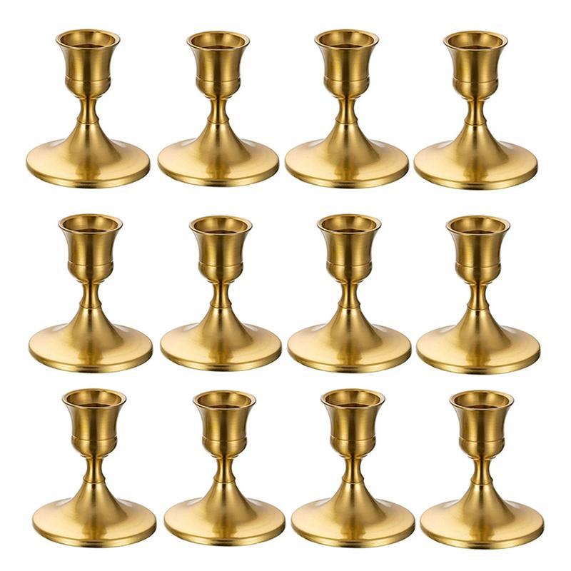 Vintage And Elegant Aluminum Tabletop Candlesticks Suitable For Valentine'S Day And Wedding Decorations