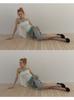 Asula Scarf Layered Capri Pants (Melange Gray)