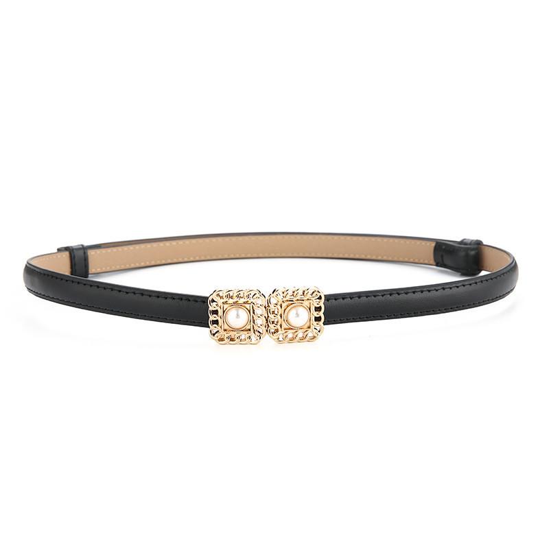 Genuine Leather Womens Fashion Belt With Pearl Detail For Casual And Formal Wear