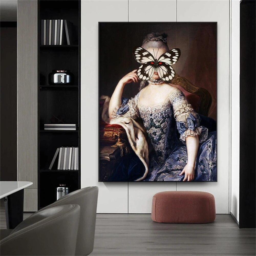 Elegant Lady Bubblegum Art Print Classical Oil Painting Canvas Prints Retro Woman Portrait Canvas Painting Renaissance Art Decor