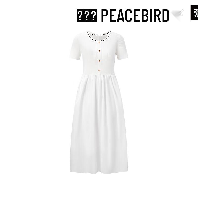 

Peacebird Women s Elegant Knit Patchwork Midi Dress M