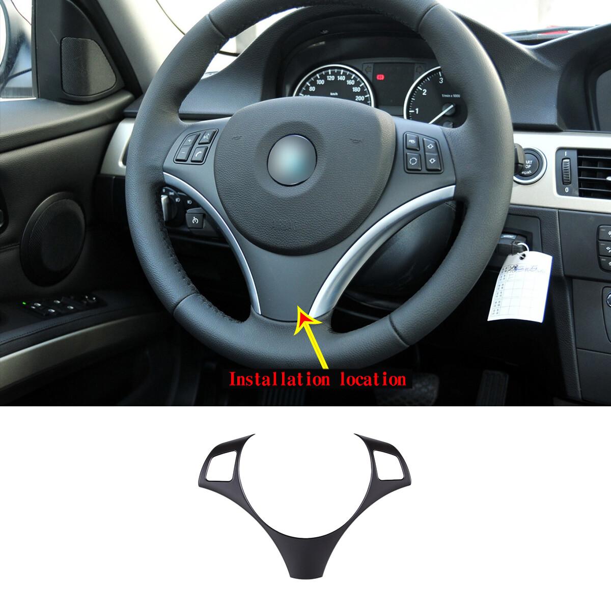 Matte Black Steering Wheel Trim Cover For 2005-2012 BMW 3 Series E90 E92 E93