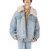 Levis FW22 Lässige einfarbige Lammwollkragen lockere Jeansjacke Damenjacken Blau A3484-0000
