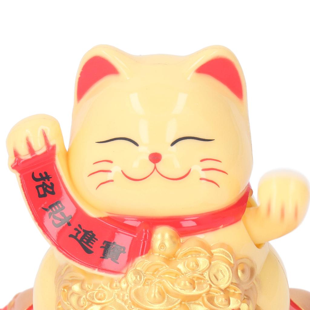 Lucky Waving Cat Solar Powered Decorative Plastic Lucky Cat Decoration Exquisite Hand Made Attract Wealth for Shops for Car