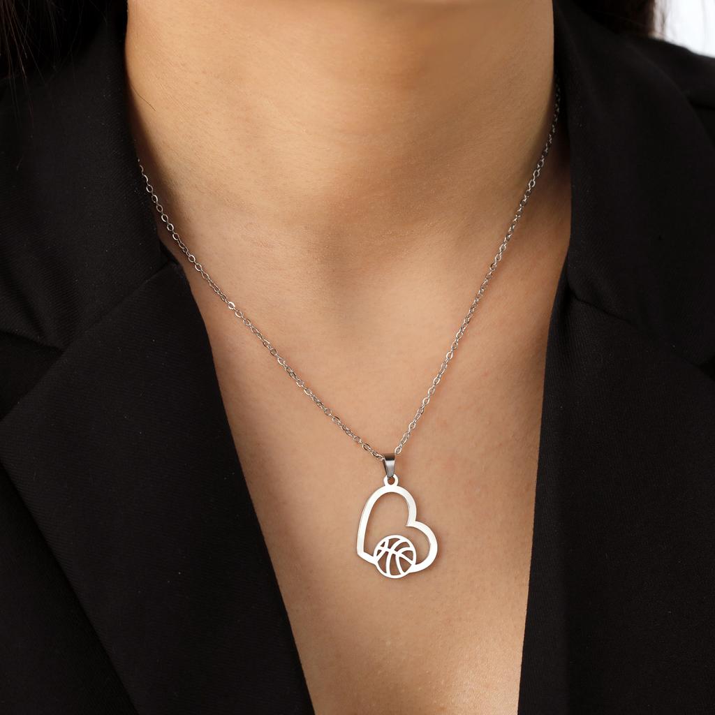 Heart Soccer Pendant Stainless Steel Necklace Men Women Link Chain Jewelry On The Neck Sport Pendants Birthday Gifts 2026 Trend