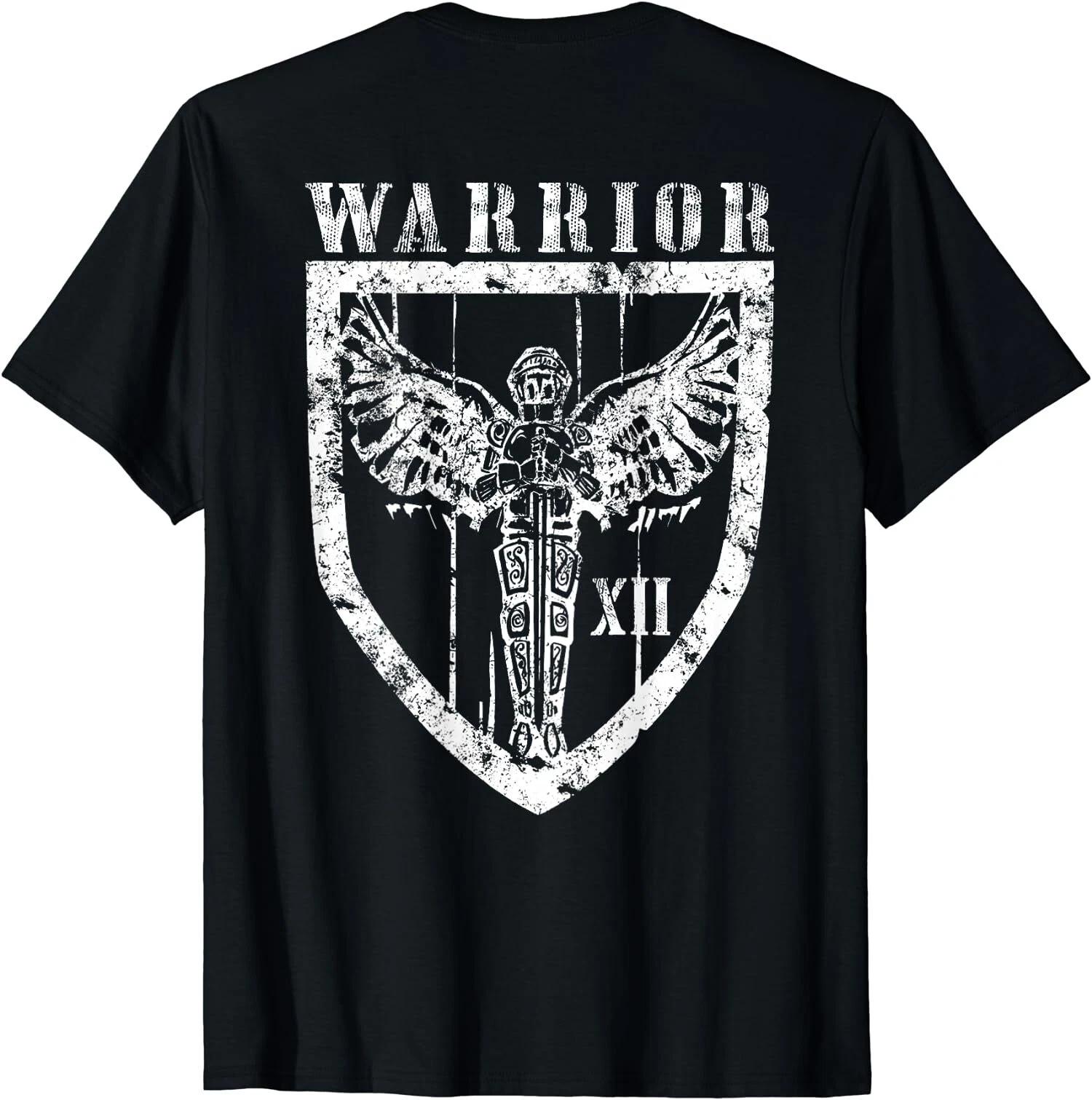 Sword of St Saint Michael Archangel Catholic (Print On Back) T-Shirt XL