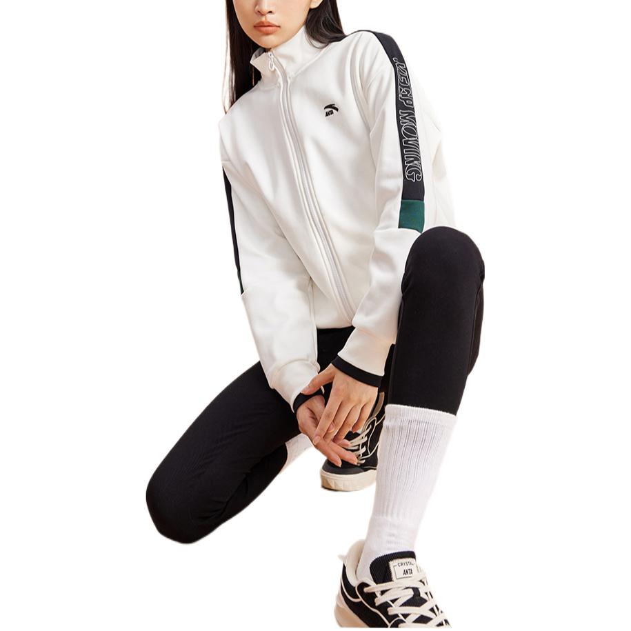 Anta FW22 Kardigan Casualowa Modna Kurtka Stójka Luźna Marynarka Sportowa Kurtka Damska Biała 162238725R-1
