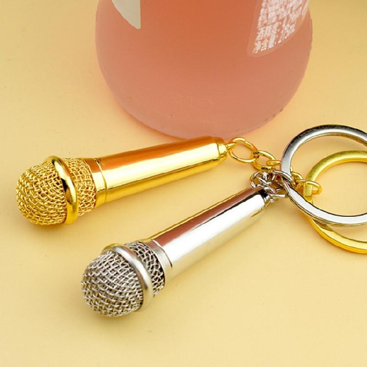 Simulation Mic Keyring Miniature Pocket Sized Microphone Keychain for Music Lovers Stylish Key Accessory Bag Ornament