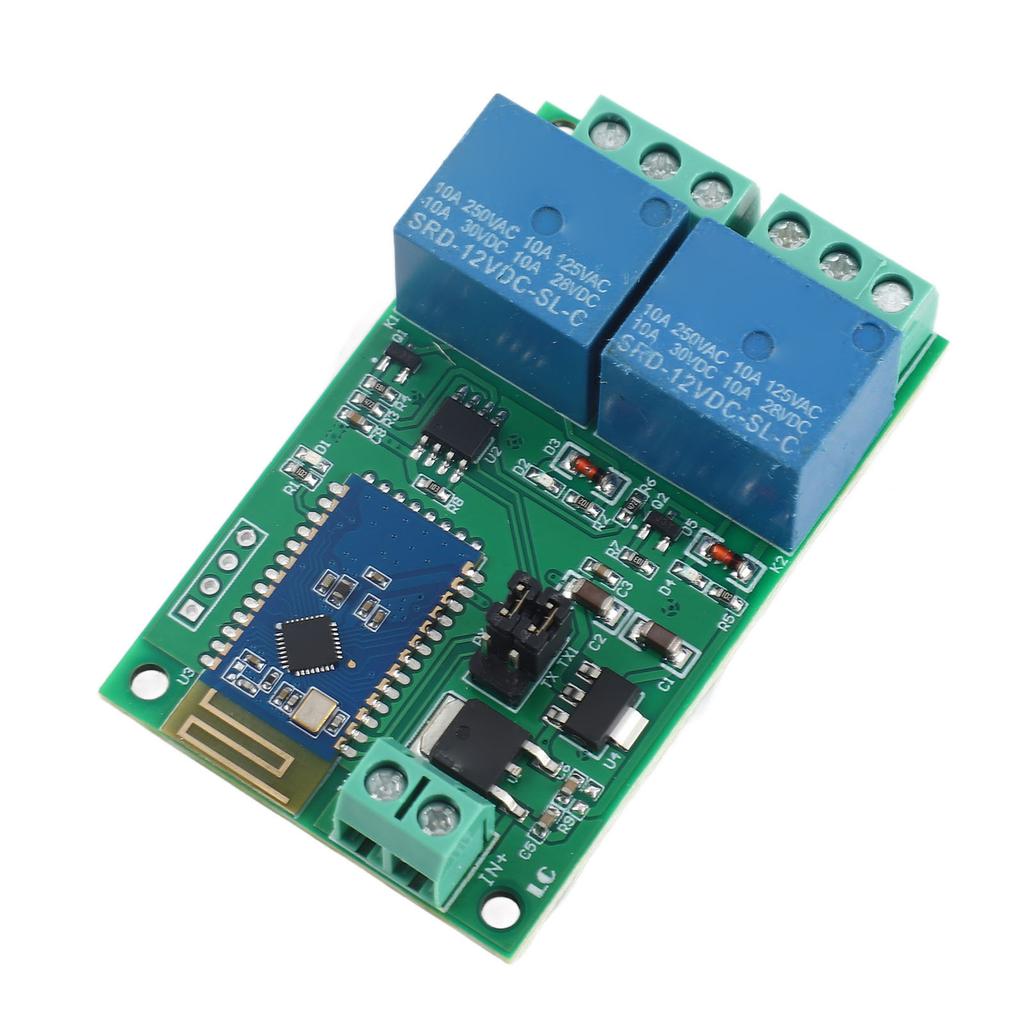 Relay Module 2 Channel Bluetooth Board APP Remote Switch Control with Light Indicator DC 12V