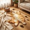 Anti-fouling Home Decor Carpet 2D Cartoon Carpet Cute Cat-Shaped Area Rug  Bedrooms