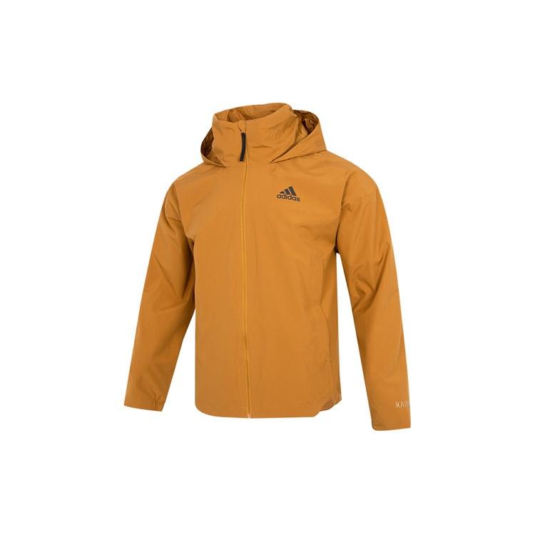 Men s adidas Traveer Rr J Athleisure Casual Sports Woven Logo Stripe Hooded Jacket Yellow HG6013 XXL