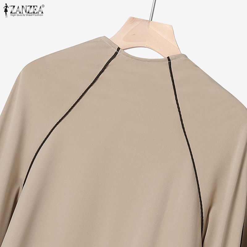 ZANZEA Bluză și pantaloni cu mânecă lungă pentru femei Seturi de costume casual din două piese