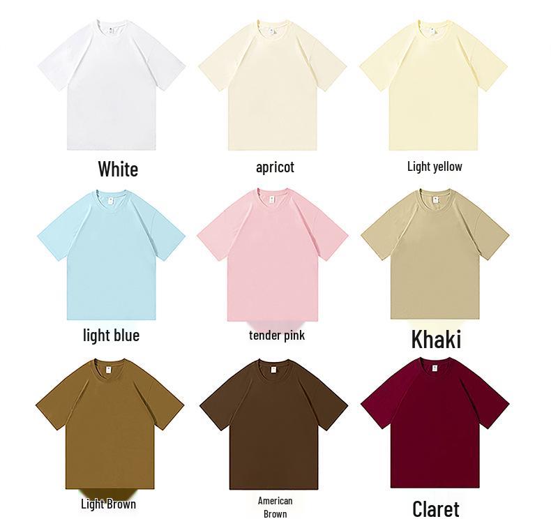 Women's Casual Drop Shoulder Short-Sleeve T-Shirt - 200g Pure Combed Cotton Summer Base Layer.