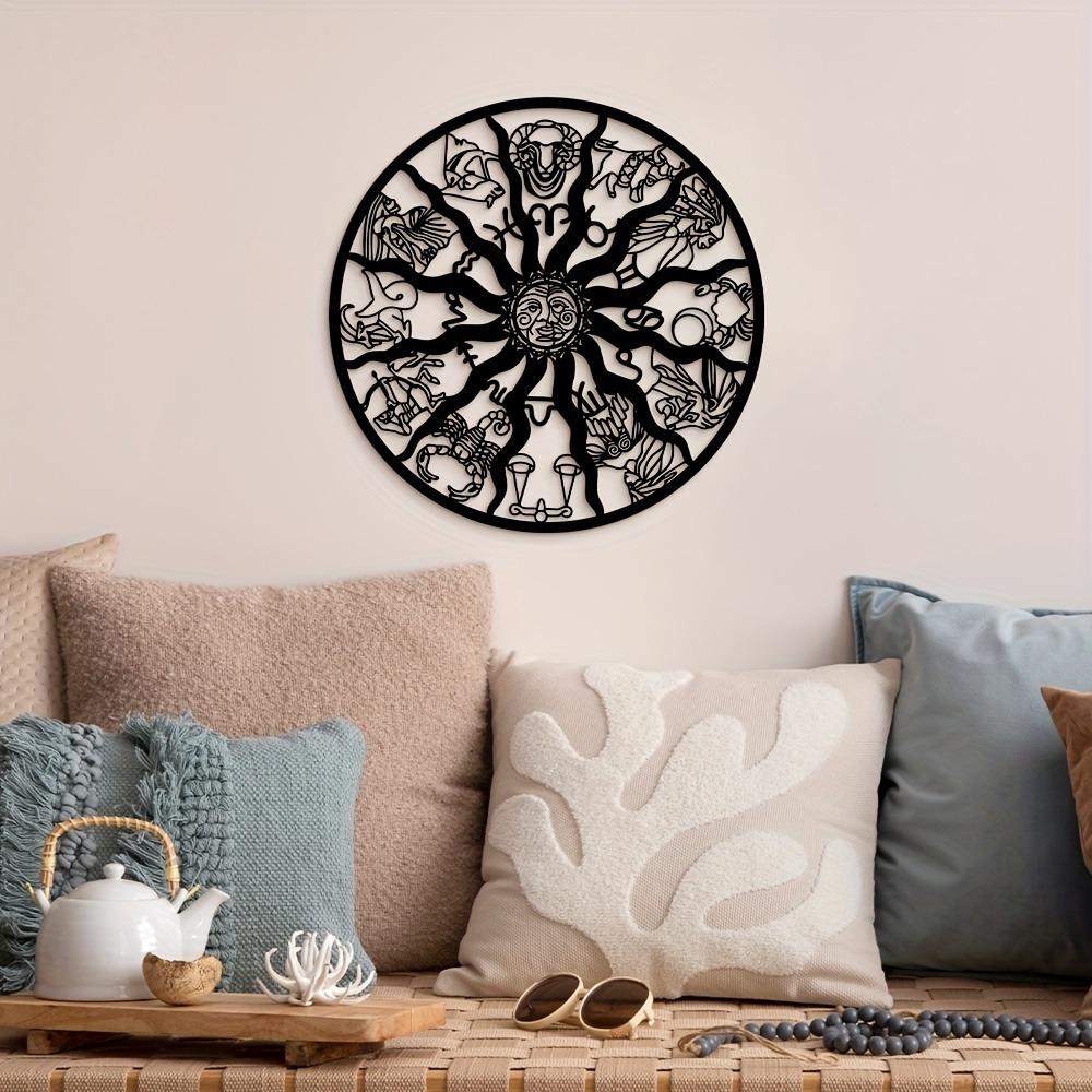 Metal Wall Art Zodiac Sun Sign 1pc, Astrology Celestial Home Decor, Iron Ramadan Ornament