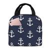 Schiff Anker Lunchtasche Wasserdicht Isoliert Segeltuch Kühltasche Thermisch Kaltes Essen Picknick Reise Tragetasche für Damen Kinder