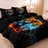 3pcs Video Game Controller Mouse Keyboard Headphone Pattern Duvet Cover Set - Modern Fashionable Cool Gamepad Print