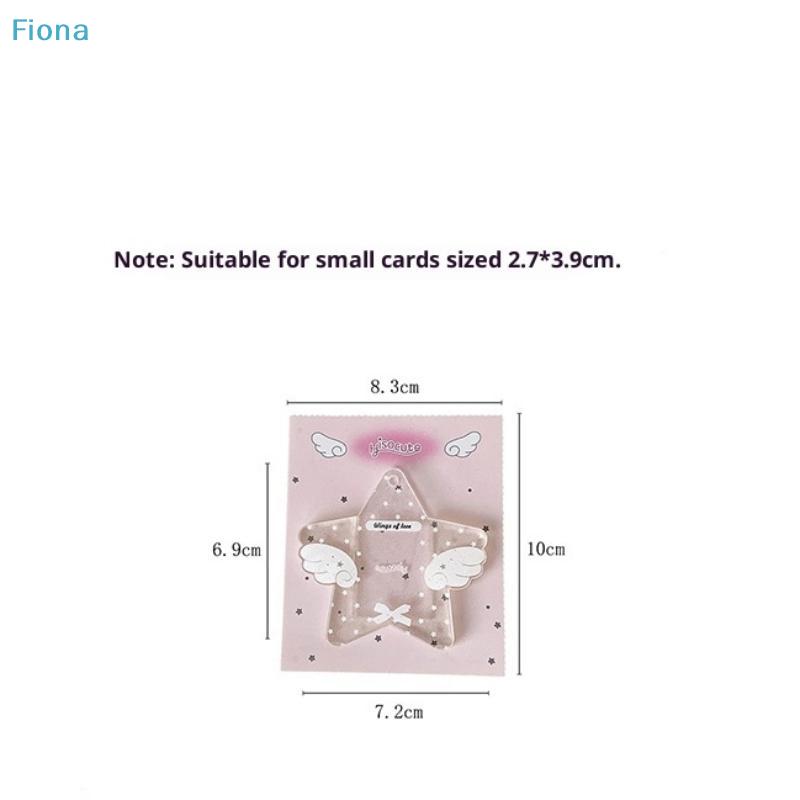 Kawaii Star Wing Acrylic Photocard Holder Keychain, Cute Glitter Kpop Idol Photo Sleeve Pendant for Collectibles