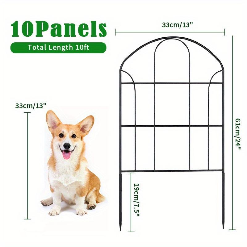 10pcs Anti-Climbing Metal Lawn Fence Outdoor Garden Green Belt Isolation Railing Animal Barrier Border Fencing Panels