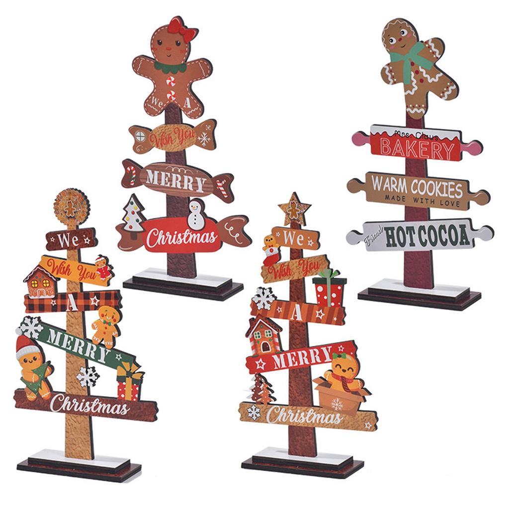 Wooden Gingerbread Man Tabletop Decoration, Christmas, Rustic Style, Christmas Tree Decoration