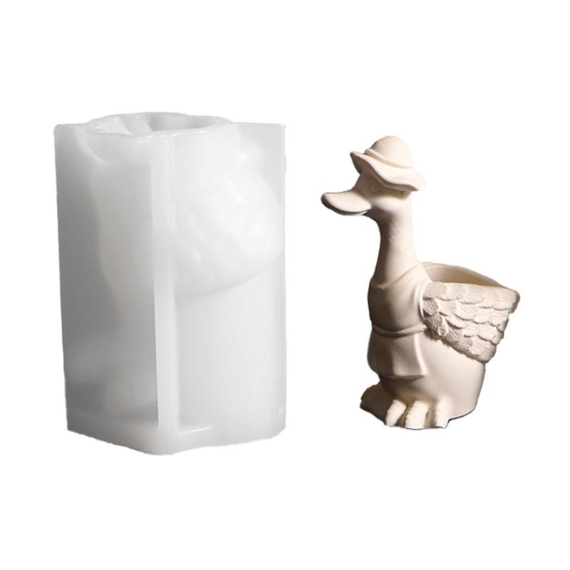 Kreative Entenform Silikonform zum Basteln Blumentopf Schmuckbehälter Kerzenhalter Glatte Innenseite Einfaches Entformen