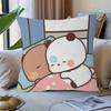 1Pc Bubu Dudu Panda 2D Printed Pillowcase, Polyester Zipper Cushion Cover, Machine Washable, Modern Home Sofa Decor