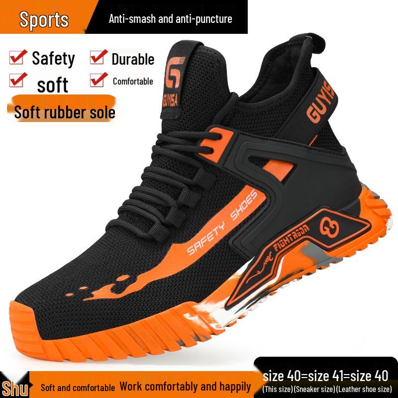Men's Winter Protection Shoes: Anti-smash, Anti-puncture, Lightweight, Soft Sole, Wear-resistant, Anti-slip Safety Work Footwear.