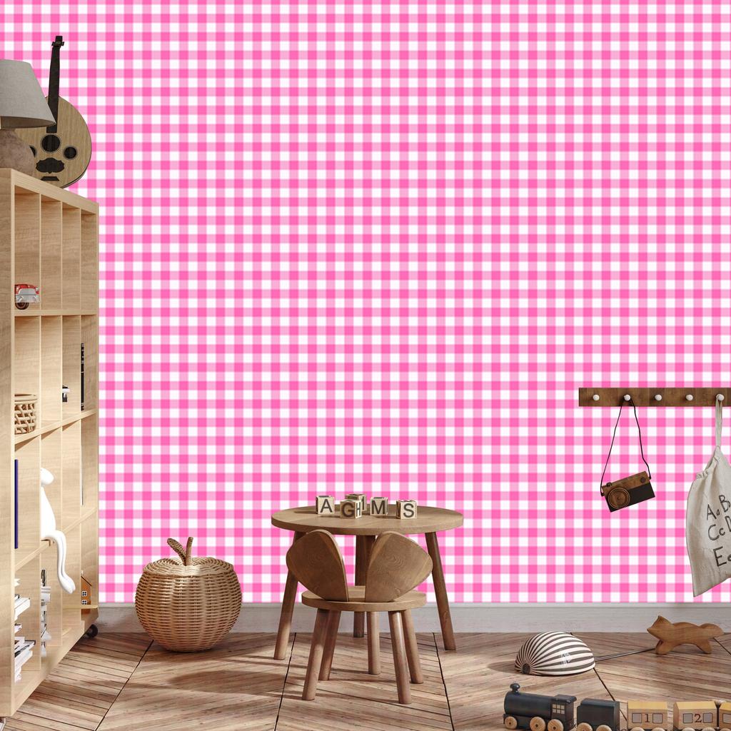 Wallpaper Fabric Pattern Powder Pink, White and Purple 50x1000